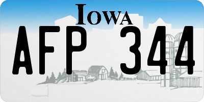 IA license plate AFP344