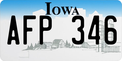 IA license plate AFP346