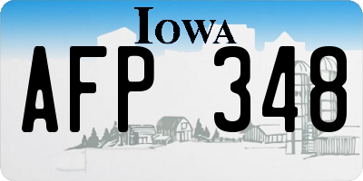 IA license plate AFP348