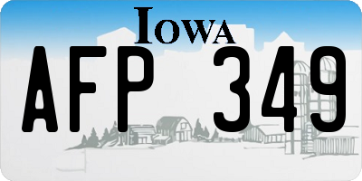 IA license plate AFP349