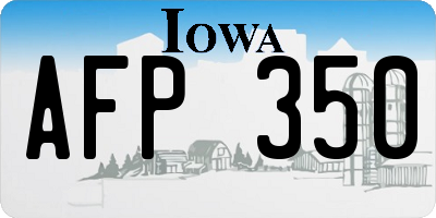 IA license plate AFP350