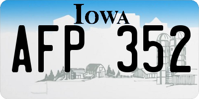 IA license plate AFP352