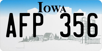 IA license plate AFP356