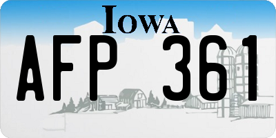 IA license plate AFP361