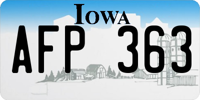 IA license plate AFP363