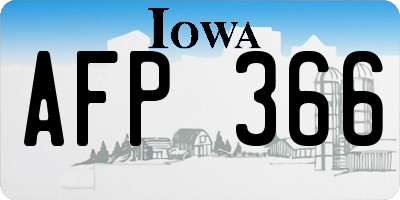 IA license plate AFP366