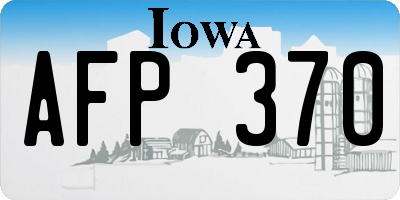 IA license plate AFP370