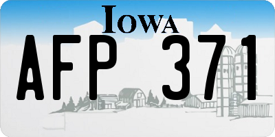 IA license plate AFP371
