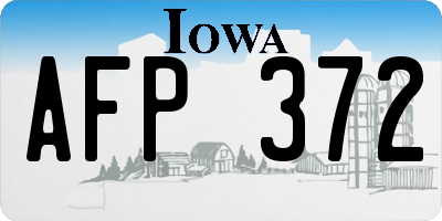 IA license plate AFP372