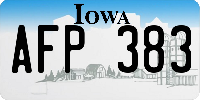 IA license plate AFP383