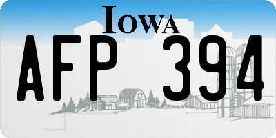 IA license plate AFP394