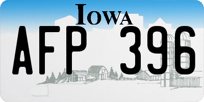 IA license plate AFP396