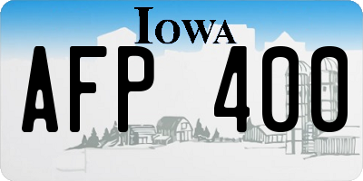 IA license plate AFP400