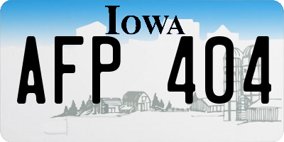 IA license plate AFP404