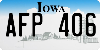 IA license plate AFP406