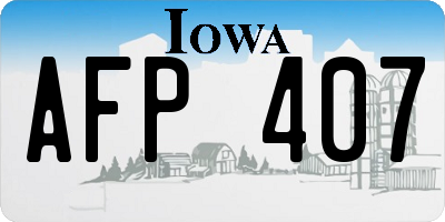 IA license plate AFP407