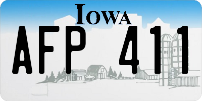 IA license plate AFP411