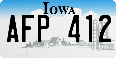 IA license plate AFP412