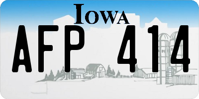 IA license plate AFP414