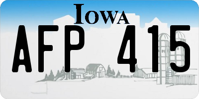 IA license plate AFP415