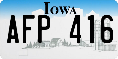 IA license plate AFP416