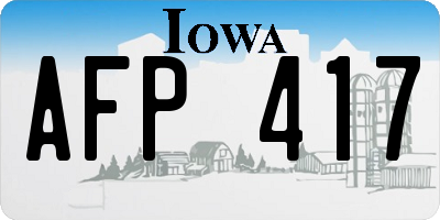 IA license plate AFP417