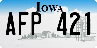 IA license plate AFP421