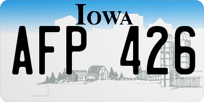 IA license plate AFP426