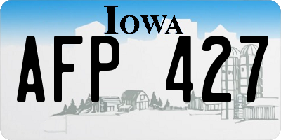 IA license plate AFP427