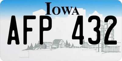 IA license plate AFP432