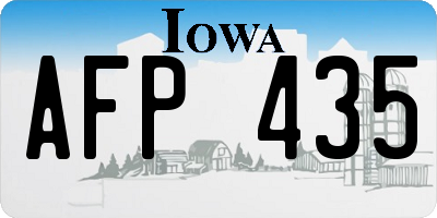 IA license plate AFP435