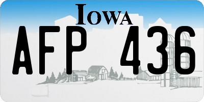 IA license plate AFP436