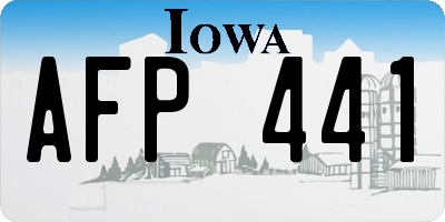 IA license plate AFP441