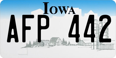 IA license plate AFP442