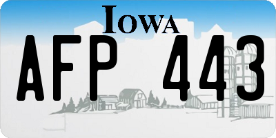 IA license plate AFP443