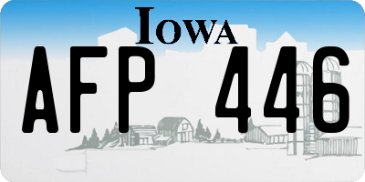 IA license plate AFP446