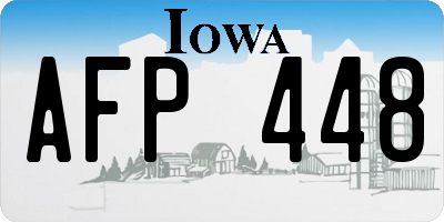IA license plate AFP448