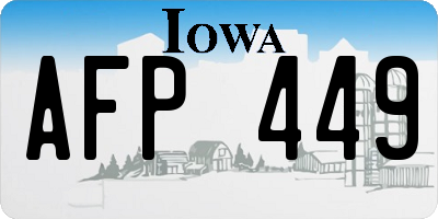 IA license plate AFP449