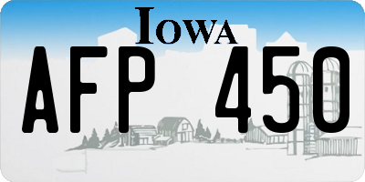 IA license plate AFP450