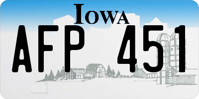 IA license plate AFP451
