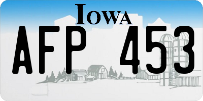 IA license plate AFP453