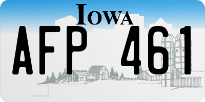IA license plate AFP461