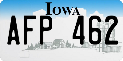IA license plate AFP462