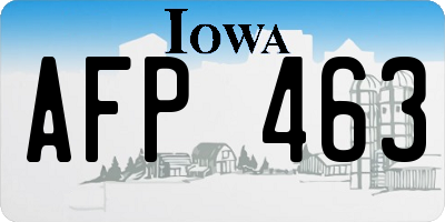 IA license plate AFP463