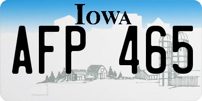 IA license plate AFP465