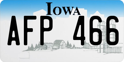 IA license plate AFP466