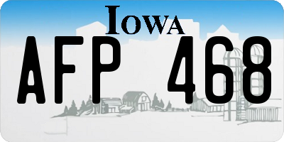IA license plate AFP468