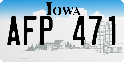IA license plate AFP471