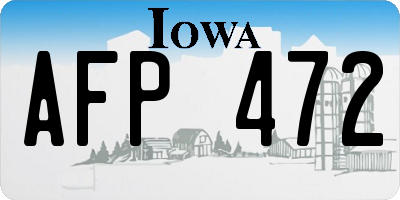 IA license plate AFP472