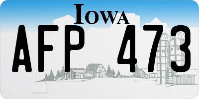 IA license plate AFP473